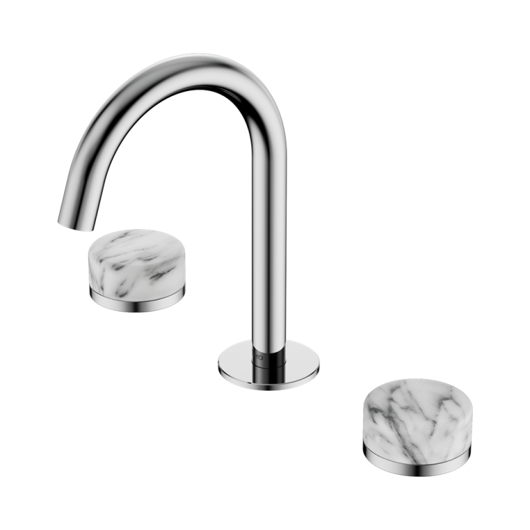 Nero Serenity Basin Set Arc Spout With Arabescato Corchia Handle Chrome (24D014CH)