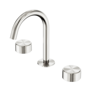 Nero Serenity Basin Set Arc Spout With Metal Handle Brushed Nickel (24D016BN)
