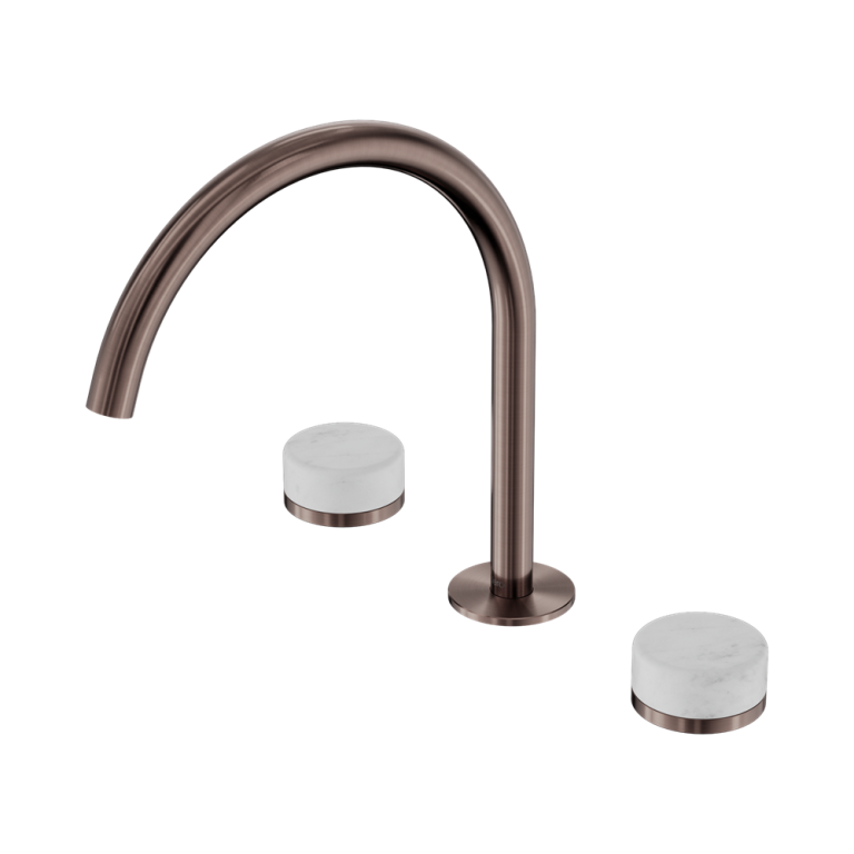 Nero Serenity Bath/Kitchen Set Arc Spout With Carrara Handle Brushed Bronze (24D017BZ)