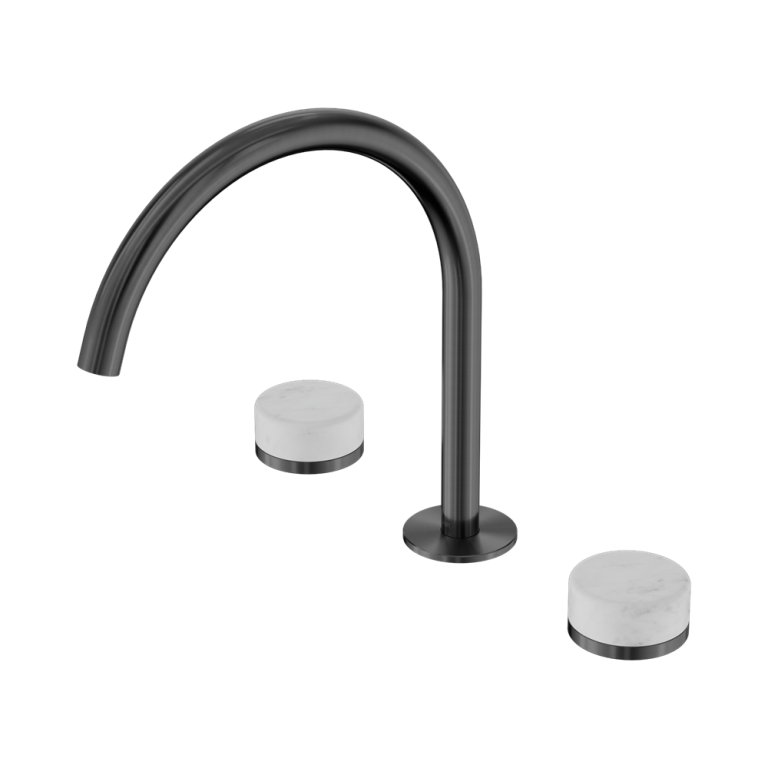Nero Serenity Bath/Kitchen Set Arc Spout With Carrara Handle Gun Metal (24D017GM)