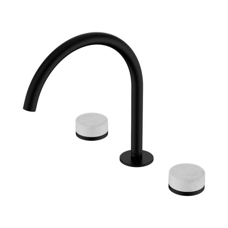 Nero Serenity Bath/Kitchen Set Arc Spout With Carrara Handle Matte Black (24D017MB)