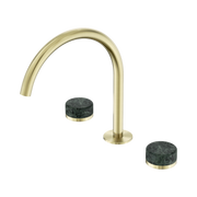 Nero Serenity Bath/Kitchen Set Arc Spout With Verde Alpi Handle Brushed Gold (24D018BG)