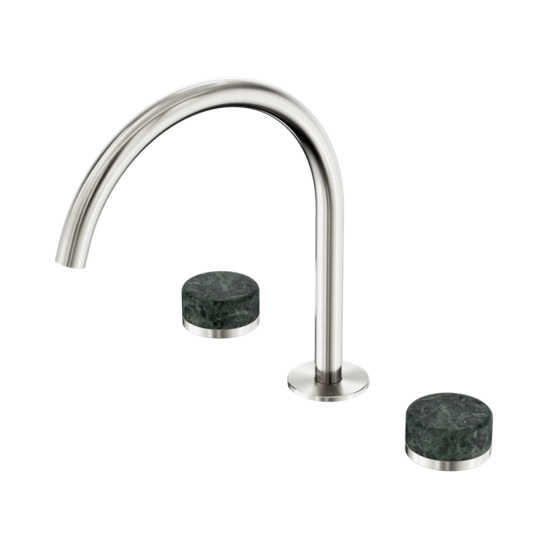 Nero Serenity Bath/Kitchen Set Arc Spout With Verde Alpi Handle Brushed Nickel (24D018BN)