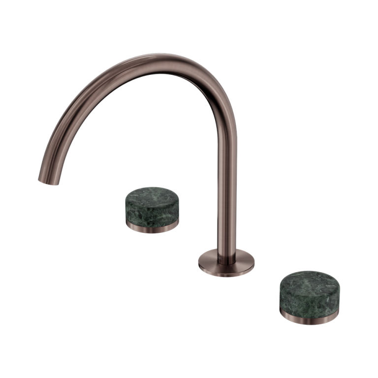 Nero Serenity Bath/Kitchen Set Arc Spout With Verde Alpi Handle Brushed Bronze (24D018BZ)