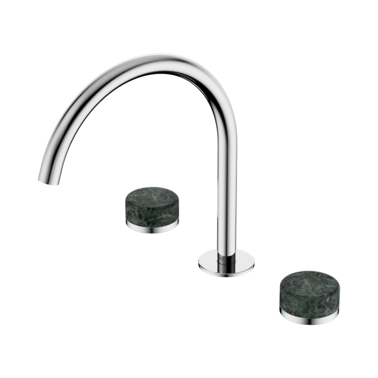 Nero Serenity Bath/Kitchen Set Arc Spout With Verde Alpi Handle Chrome (24D018CH)