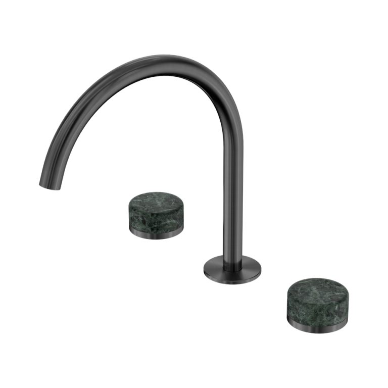 Nero Serenity Bath/Kitchen Set Arc Spout With Verde Alpi Handle Gun Metal (24D018GM)