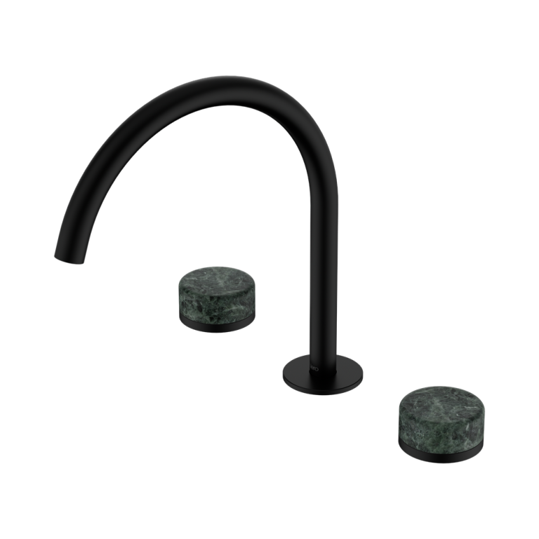 Nero Serenity Bath/Kitchen Set Arc Spout With Verde Alpi Handle Matte Black (24D018MB)