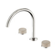 Nero Serenity Bath/Kitchen Set Arc Spout With Rome Travertine Handle Brushed Nickel (24D019BN)