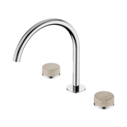 Nero Serenity Bath/Kitchen Set Arc Spout With Rome Travertine Handle Chrome (24D019CH)