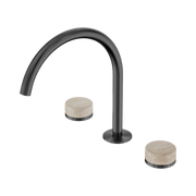 Nero Serenity Bath/Kitchen Set Arc Spout With Rome Travertine Handle Gun Metal (24D019GM)