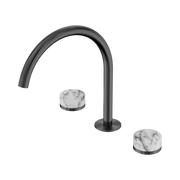 Nero Serenity Bath/Kitchen Set Arc Spout With Arabescato Corchia Handle Gun Metal (24D020GM)