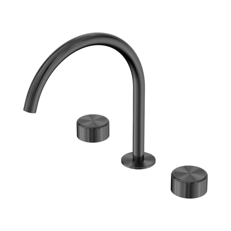 Nero Serenity Bath/Kitchen Set Arc Spout With Metal Handle Gun Metal (24D022GM)