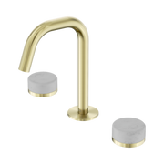 Nero Serenity Basin Set Edge Spout With Carrara Handle Brushed Gold (24D023BG)