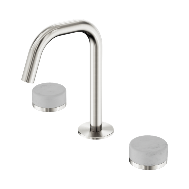 Nero Serenity Basin Set Edge Spout With Carrara Handle Brushed Nickel (24D023BN)