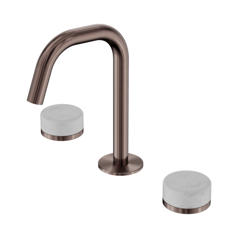 Nero Serenity Basin Set Edge Spout With Carrara Handle Brushed Bronze (24D023BZ)