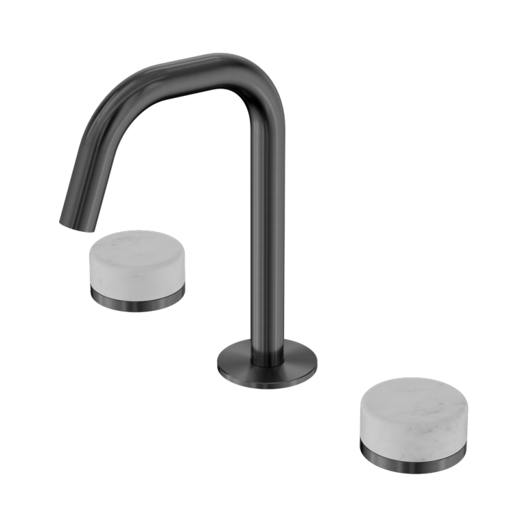 Nero Serenity Basin Set Edge Spout With Carrara Handle Gun Metal (24D023GM)