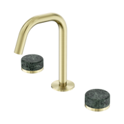 Nero Serenity Basin Set Edge Spout With Verde Alpi Handle Brushed Gold (24D024BG)