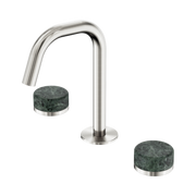 Nero Serenity Basin Set Edge Spout With Verde Alpi Handle Brushed Nickel (24D024BN)