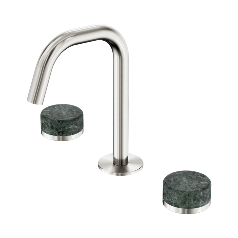 Nero Serenity Basin Set Edge Spout With Verde Alpi Handle Brushed Nickel (24D024BN)