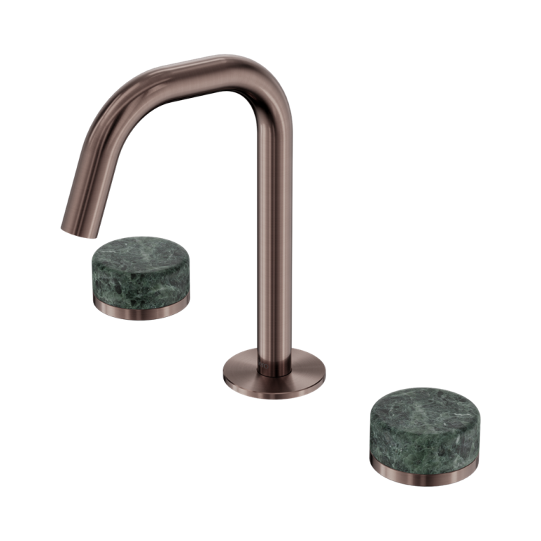 Nero Serenity Basin Set Edge Spout With Verde Alpi Handle Brushed Bronze (24D024BZ)