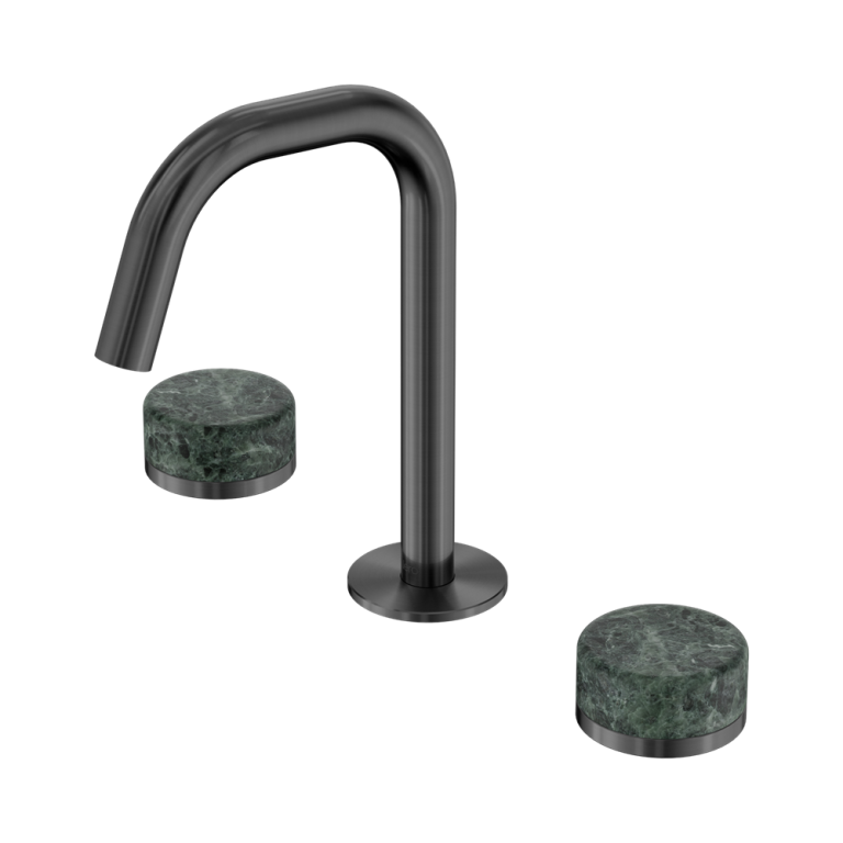 Nero Serenity Basin Set Edge Spout With Verde Alpi Handle Gun Metal (24D024GM)