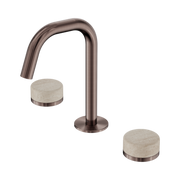 Nero Serenity Basin Set Edge Spout With Rome Travertine Handle Brushed Bronze (24D025BZ)