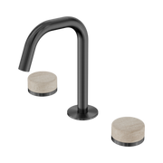 Nero Serenity Basin Set Edge Spout With Rome Travertine Handle Gun Metal (24D025GM)