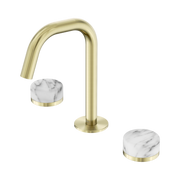 Nero Serenity Basin Set Edge Spout With Arabescato Corchia Handle Brushed Gold (24D026BG)