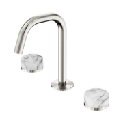 Nero Serenity Basin Set Edge Spout With Arabescato Corchia Handle Brushed Nickel (24D026BN)