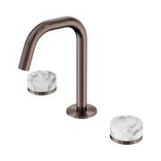 Nero Serenity Basin Set Edge Spout With Arabescato Corchia Handle Brushed Bronze (24D026BZ)