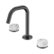 Nero Serenity Basin Set Edge Spout With Arabescato Corchia Handle Gun Metal (24D026GM)