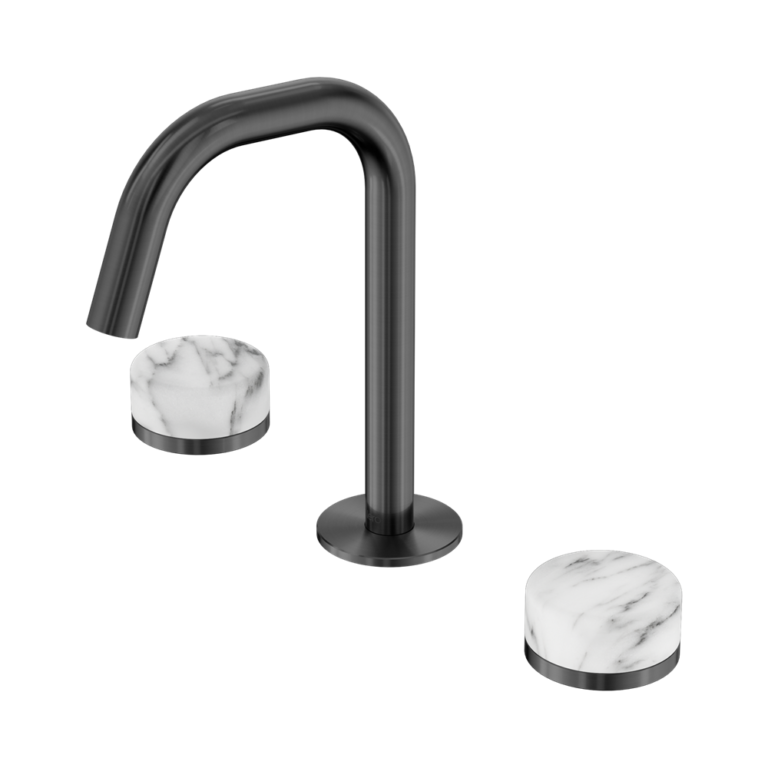 Nero Serenity Basin Set Edge Spout With Arabescato Corchia Handle Gun Metal (24D026GM)
