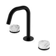 Nero Serenity Basin Set Edge Spout With Arabescato Corchia Handle Matte Black (24D026MB)