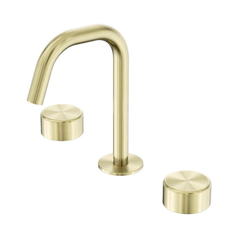 Nero Serenity Basin Set Edge Spout With Metal Handle Brushed Gold (24D028BG)