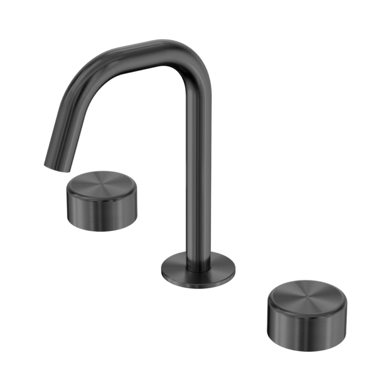 Nero Serenity Basin Set Edge Spout With Metal Handle Gun Metal (24D028GM)