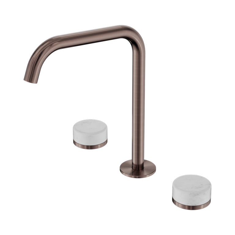 Nero Serenity Bath/Kitchen Set Edge Spout With Carrara Handle Brushed Bronze (24D029BZ)