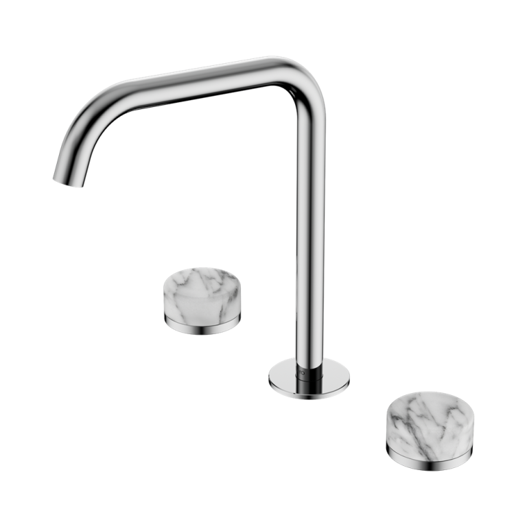 Nero Serenity Bath/Kitchen Set Edge Spout With Arabescato Corchia Handle Chrome (24D032CH)