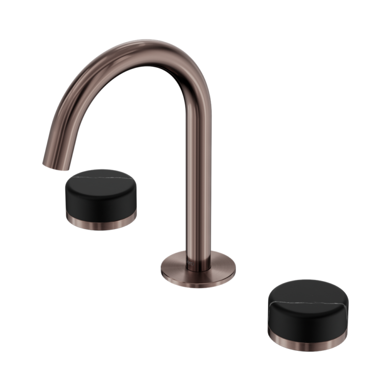 Nero Serenity Basin Set Arc Spout With Marquina Black Handle Brushed Bronze (24D117BZ)