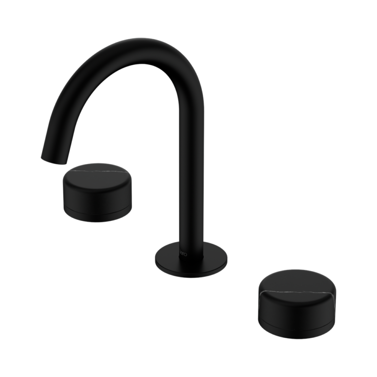 Nero Serenity Basin Set Arc Spout With Marquina Black Handle Matte Black (24D117MB)