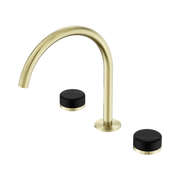 Nero Serenity Bath/Kitchen Set Arc Spout With Marquina Black Handle Brushed Gold (24D118BG)