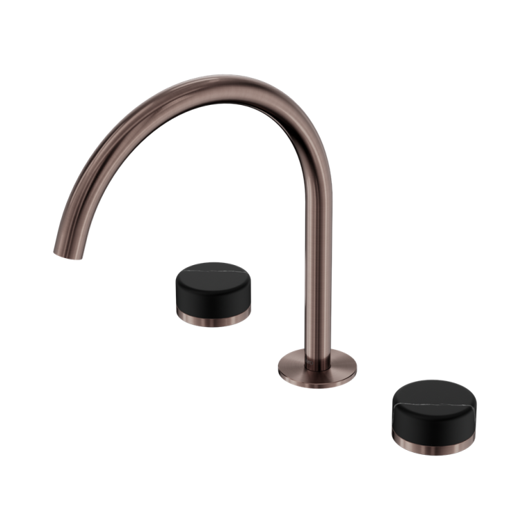 Nero Serenity Bath/Kitchen Set Arc Spout With Marquina Black Handle Brushed Bronze (24D118BZ)