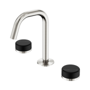 Nero Serenity Basin Set Edge Spout With Marquina Black Handle Brushed Nickel (24D119BN)