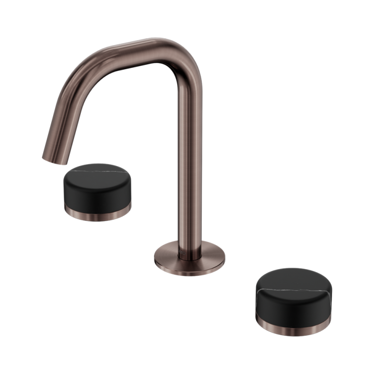 Nero Serenity Basin Set Edge Spout With Marquina Black Handle Brushed Bronze (24D119BZ)
