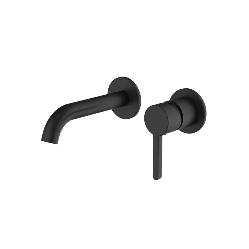 Englefield Studio Gooseneck Wall Mount Basin Mixer-Pin Lever