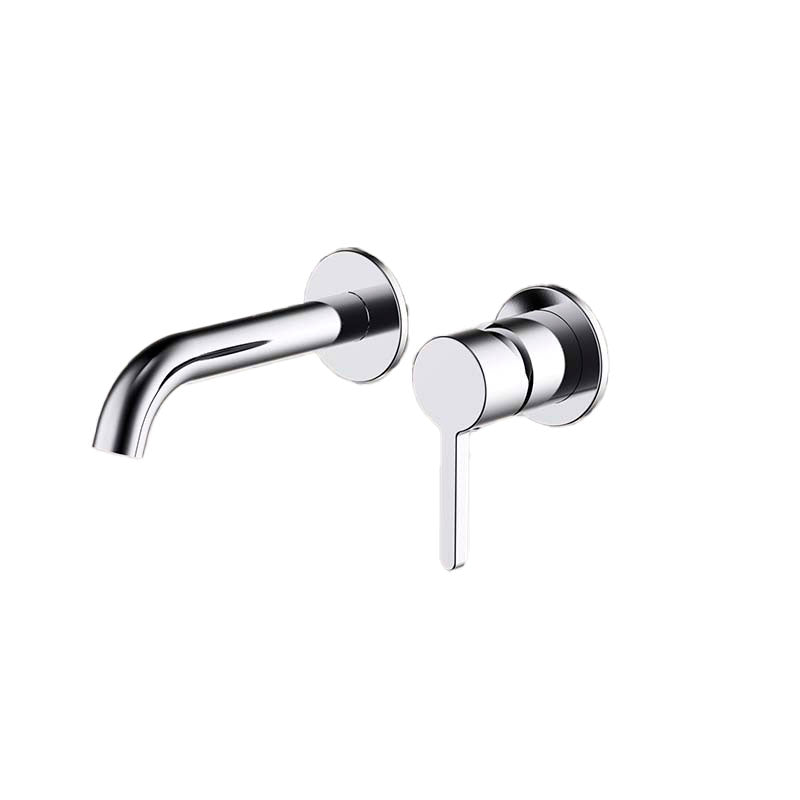 Englefield Studio Gooseneck Wall Mount Basin Mixer-Pin Lever Chrome (25924A-4-CP)
