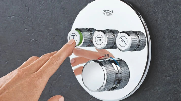 Grohe Smart Control Thermostatic Mixer, 3 Function Round Chrome (29138000)