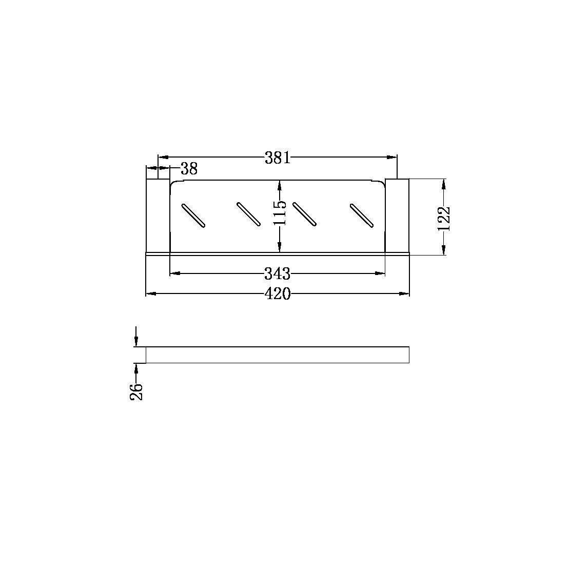 Nero Celia Metal Shelf Matte Black (NR4687AMB)