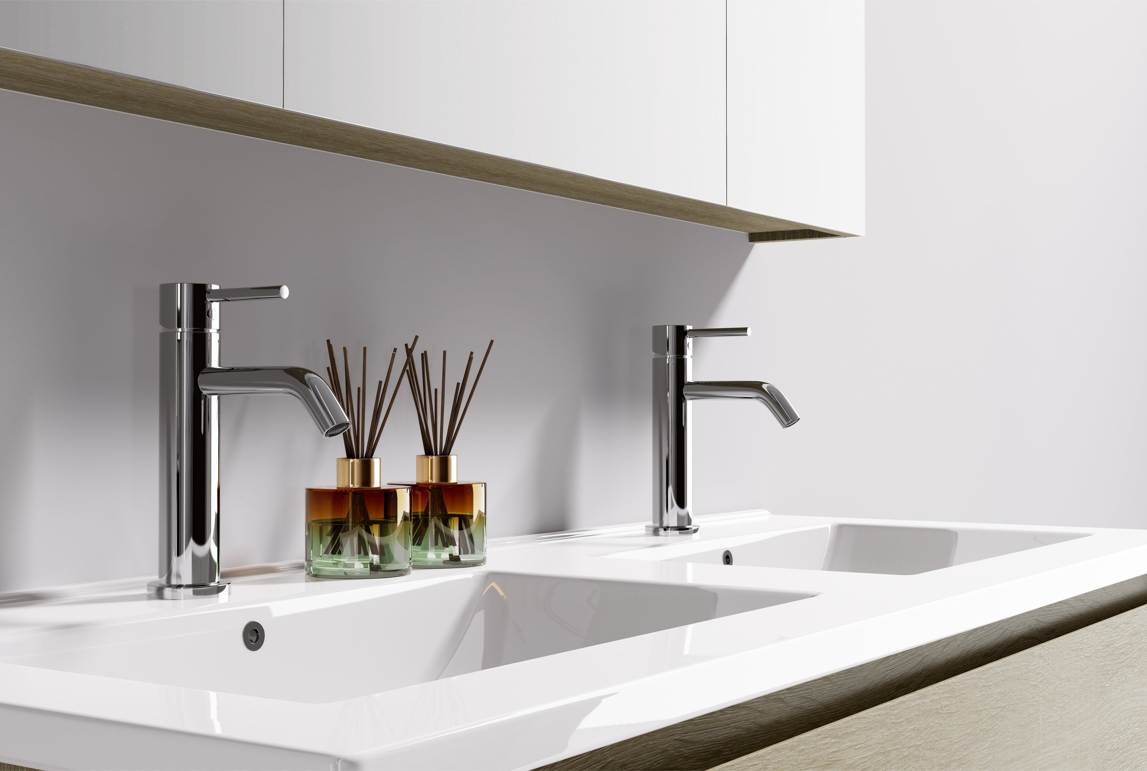 Nora Verona Floor Standing Vanity Double Bowl North American Oak W1190*D455*H820 (RBV-6009MCNAO1200DB) CABINET ONLY