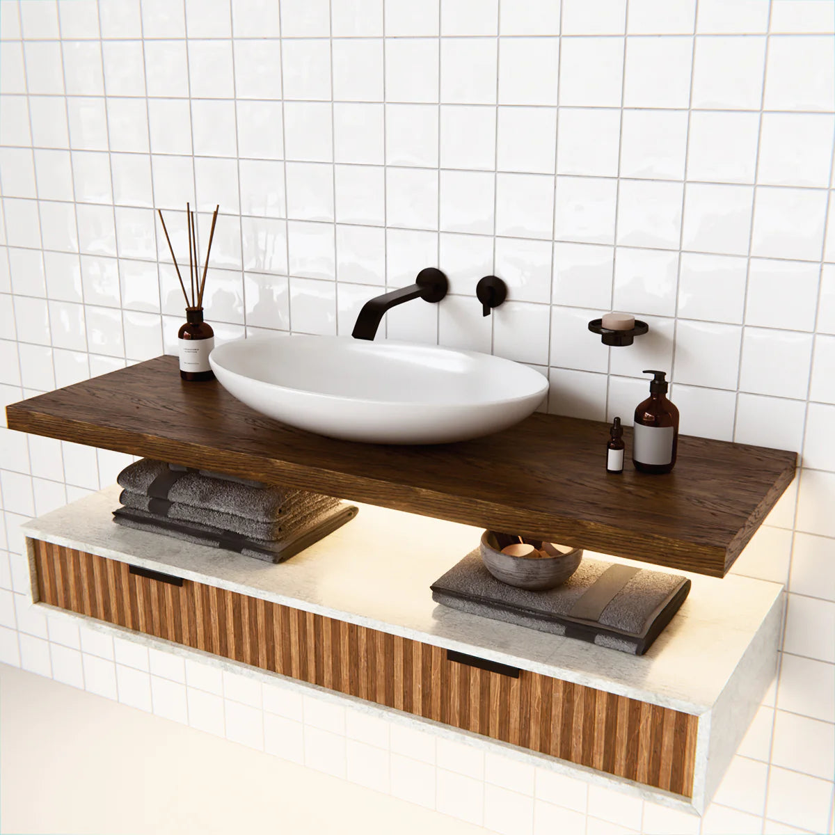 Kohler Components Wall Mount Basin Spout Ribbon Trim Matte Black (23888T-ND-BL)