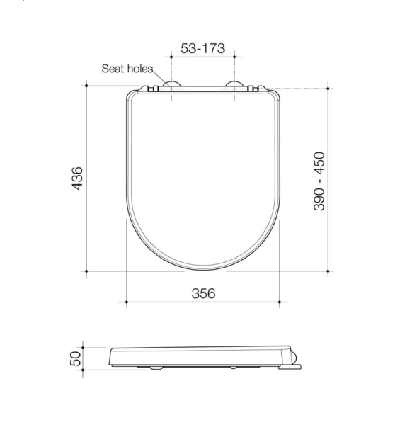 Caroma Family D Shape Toilet Seat (GermGard®) (300069W)